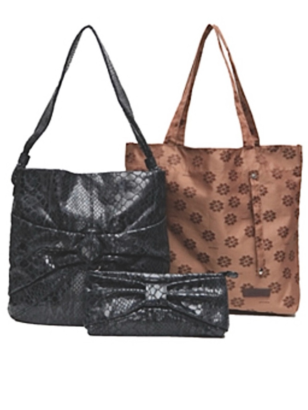 🟠NWT ORVIETO  Serpente Retro Leather (3- Piece Collection) Handbag, Clutch, Tote